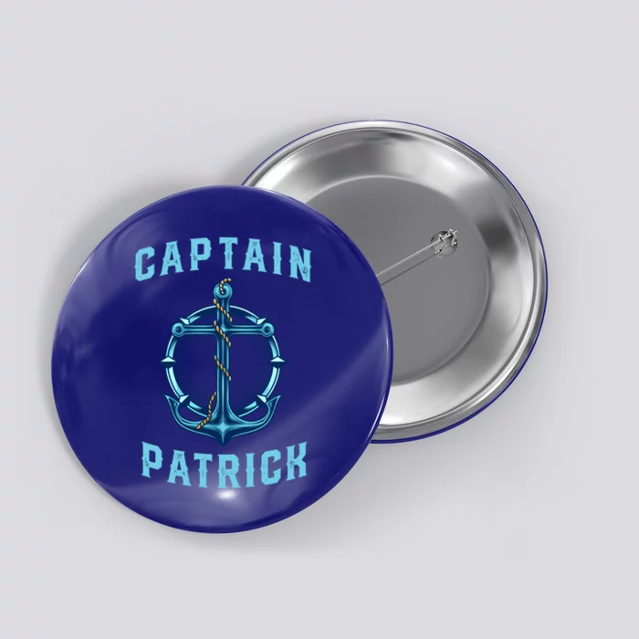 Captain Patrick Personalized Name Sailing Nautical Birthday Gift Button