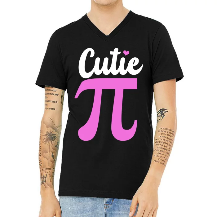 Cutie Pi Pi Day Heart V-Neck T-Shirt