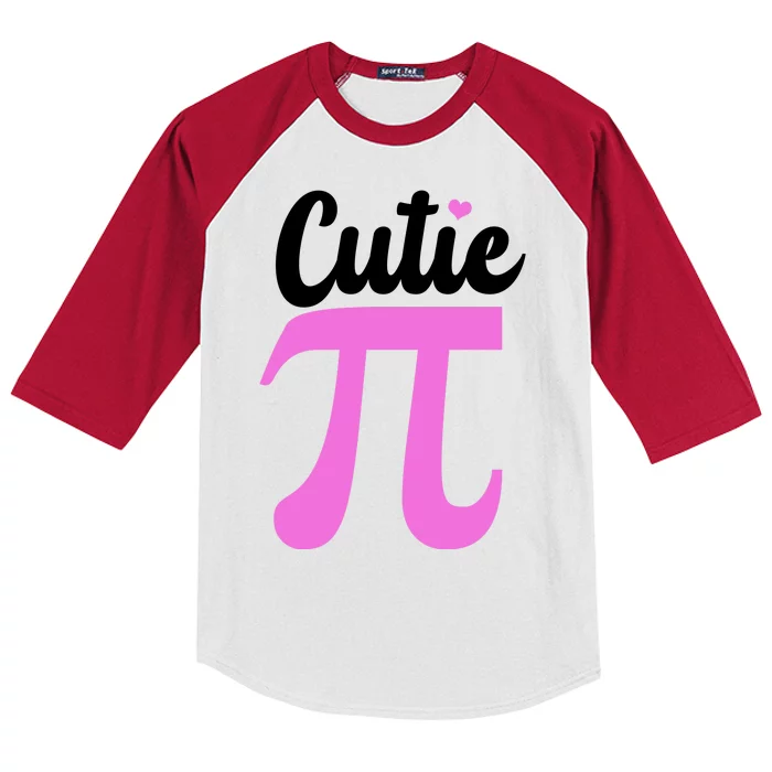 Cutie Pi Pi Day Heart Kids Colorblock Raglan Jersey