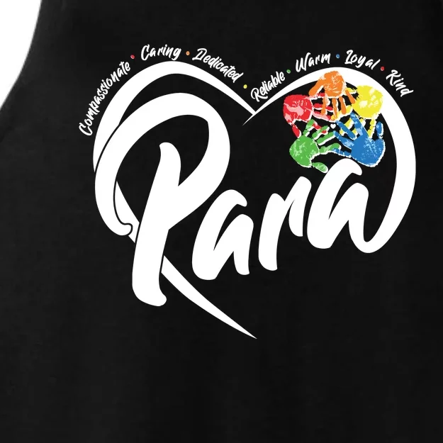 Cute Para Paraprofessional Teacher Heart Ladies Tri-Blend Wicking Tank