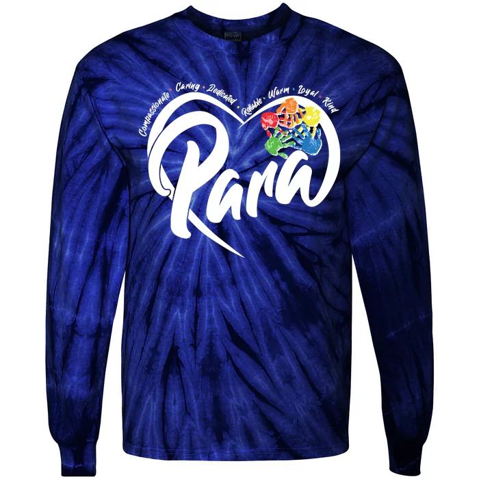 Cute Para Paraprofessional Teacher Heart Tie-Dye Long Sleeve Shirt