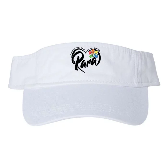 Cute Para Paraprofessional Teacher Heart Valucap Bio-Washed Visor