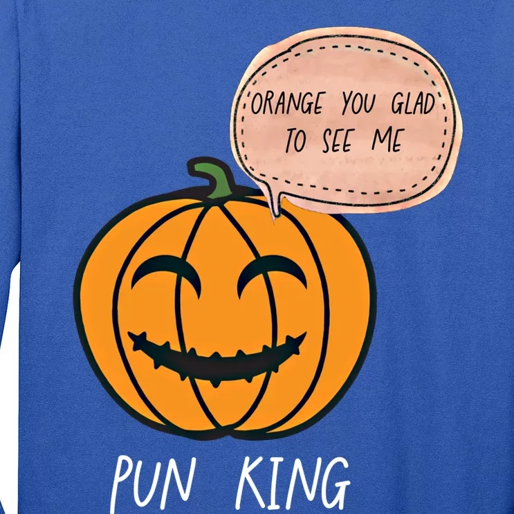 Carved Pumpkin Pun King Funny Halloween Pun Joke Dad Joke Gift Long Sleeve Shirt