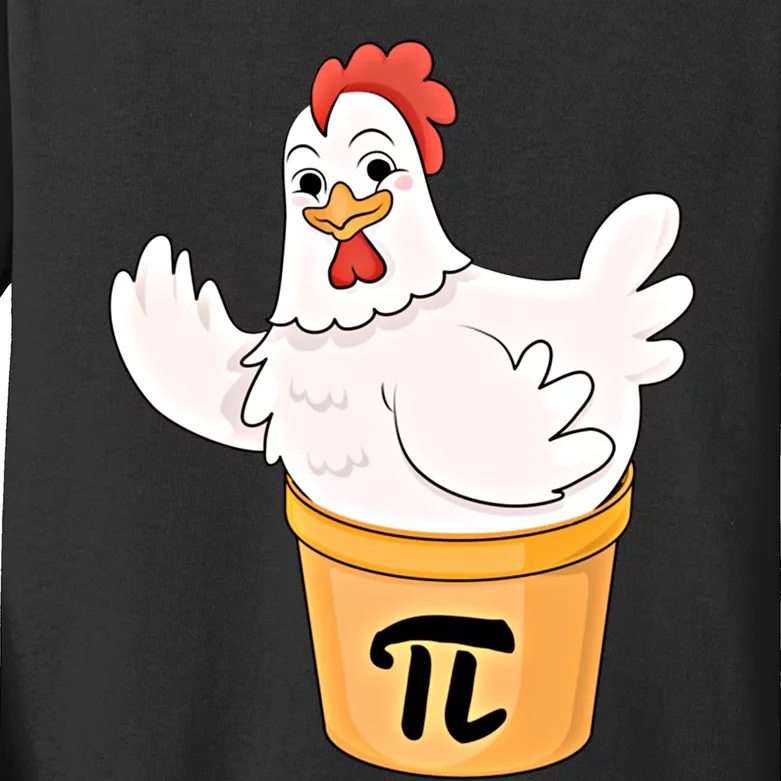 Chicken Pot Pie Funny Math Pi Day Funny Cute Food Lovers Cool Gift Kids Long Sleeve Shirt