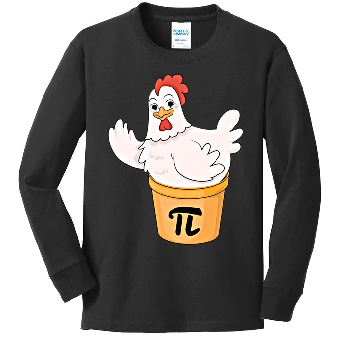 Chicken Pot Pie Funny Math Pi Day Funny Cute Food Lovers Cool Gift Kids Long Sleeve Shirt