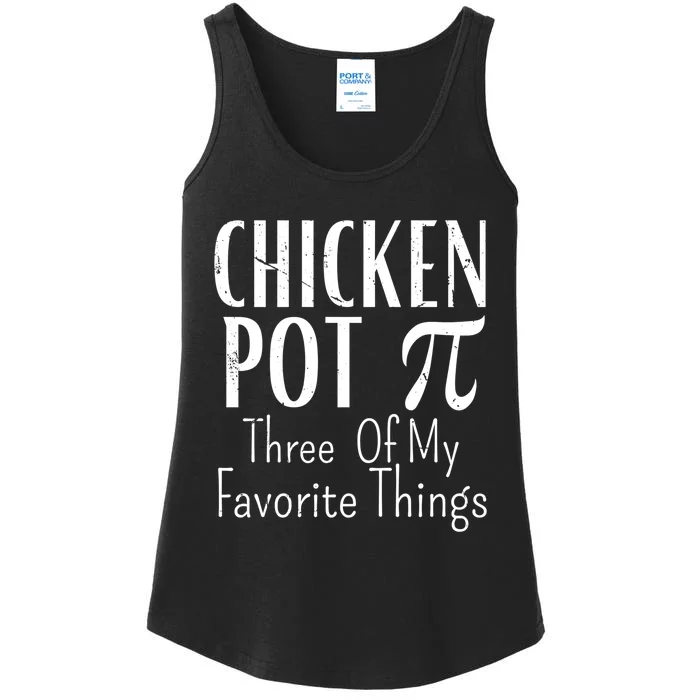 Chicken Pot Pie Funny Math Pun Chicken Pot Pi Day Gift Ladies Essential Tank