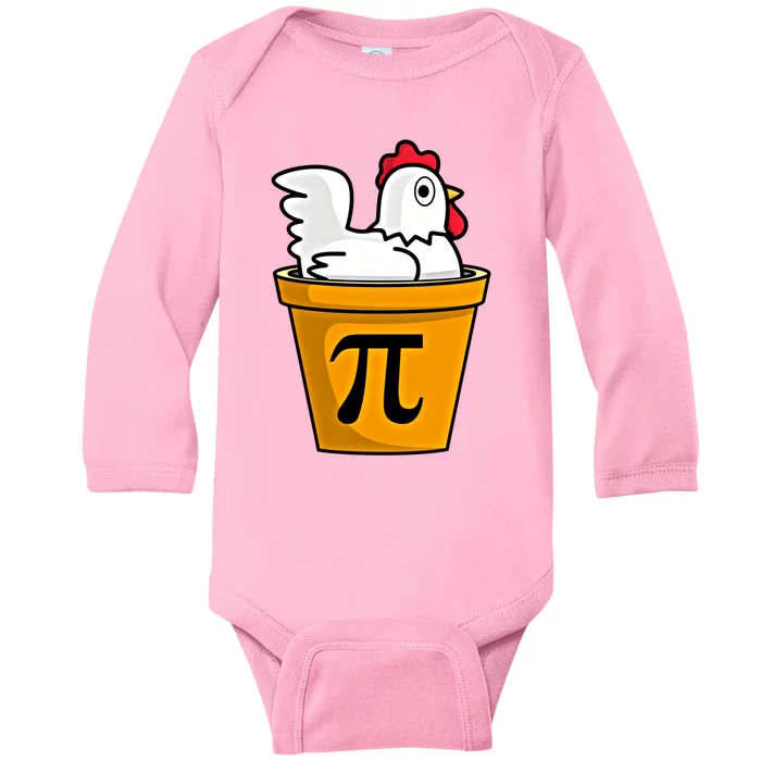 Chicken Pot Pie Funny Math Pun Chicken Pot Pie Gift Baby Long Sleeve Bodysuit