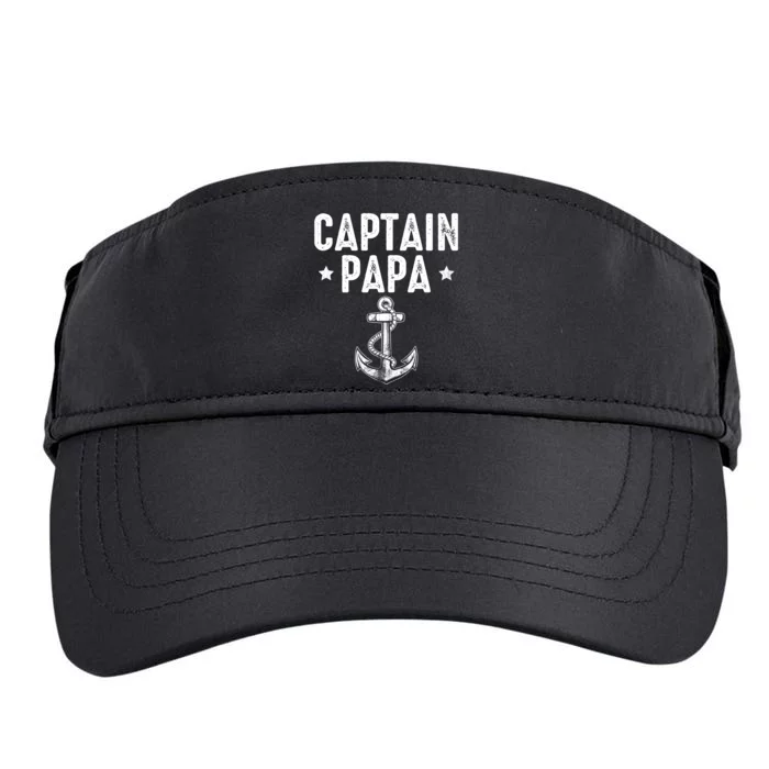 Captain Papa Pontoon Gift Lake Sailor Fishing Boating Adult Drive Performance Visor