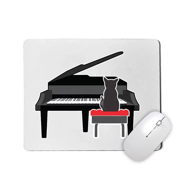 Cat Playing Piano Music Lover Funny Mousepad