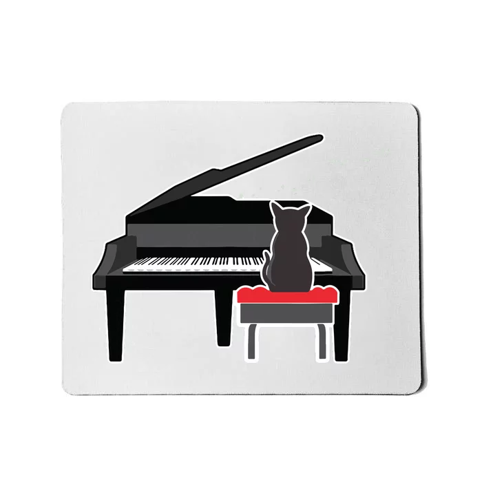 Cat Playing Piano Music Lover Funny Mousepad