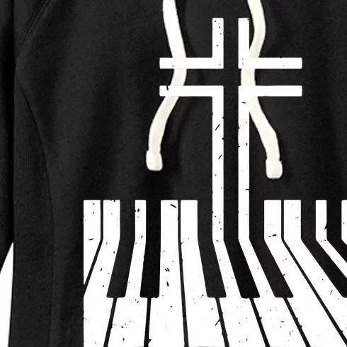 Christian Piano Player Gift Design Piano Teacher Keyboard Women's Fleece Hoodie