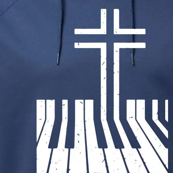 Christian Piano Player Gift Design Piano Teacher Keyboard Performance Fleece Hoodie