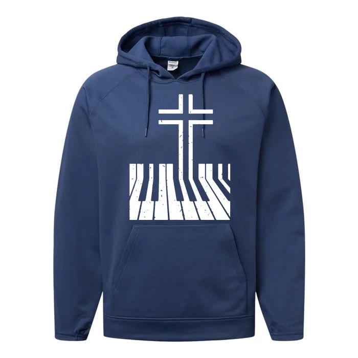 Christian Piano Player Gift Design Piano Teacher Keyboard Performance Fleece Hoodie