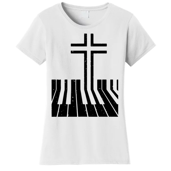 Christian Piano Player Gift Design Piano Teacher Keyboard Women's T-Shirt