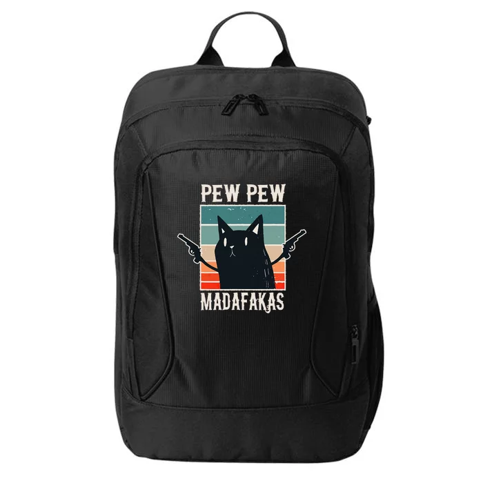 Cat Pew Pew Madafakas Retro Vintage Gift City Backpack