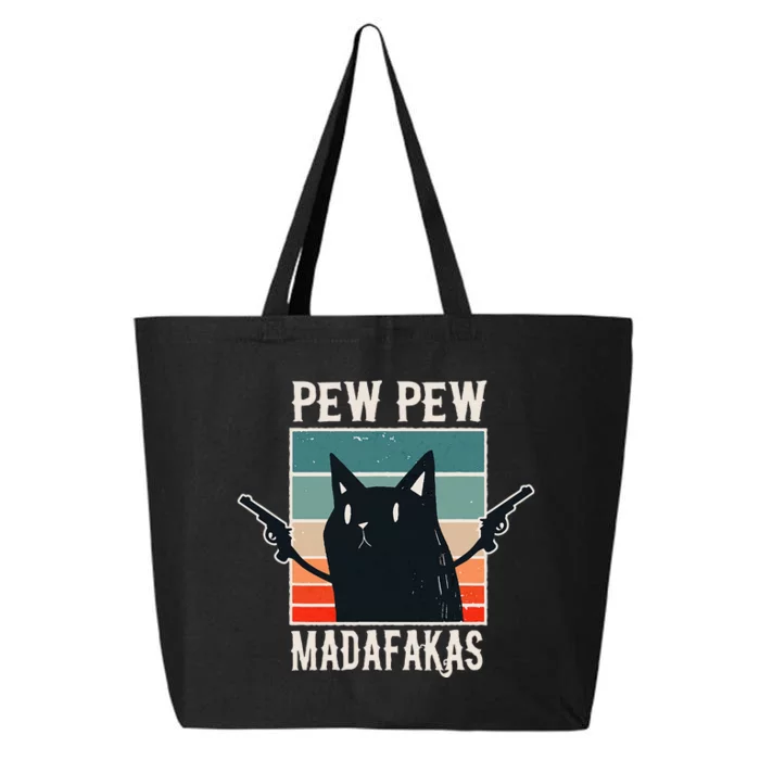 Cat Pew Pew Madafakas Retro Vintage Gift 25L Jumbo Tote