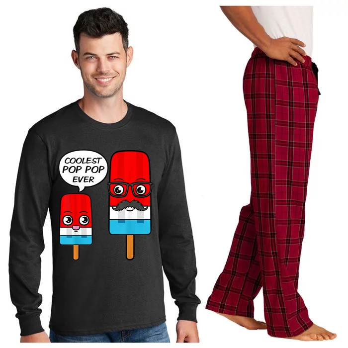 Coolest Pop Pop Ever Grandfather Popsicle Ice Cream Long Sleeve Pajama Set