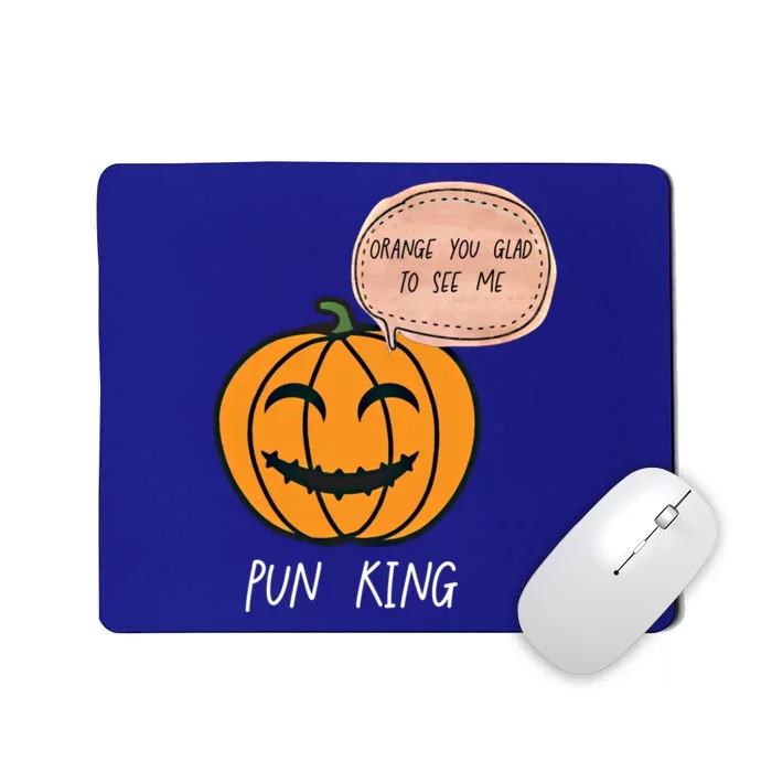 Carved Pumpkin Pun King Funny Halloween Pun Joke Dad Joke Gift Mousepad