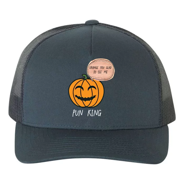 Carved Pumpkin Pun King Funny Halloween Pun Joke Dad Joke Gift Yupoong Adult 5-Panel Trucker Hat