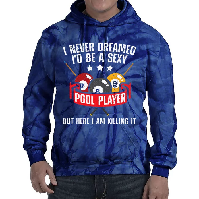 Cool Pool Player Design For Men Women Pool Billiards Player Tie Dye Hoodie