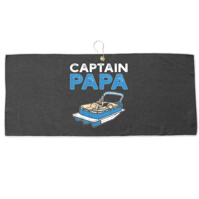 Captain Papa. Pontoon Boat Captain Large Microfiber Waffle Golf Towel