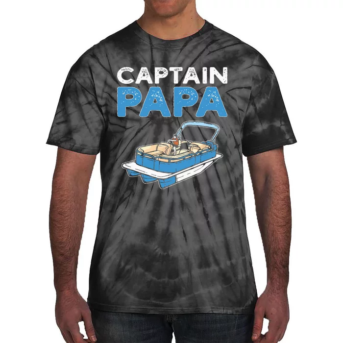 Captain Papa. Pontoon Boat Captain Tie-Dye T-Shirt