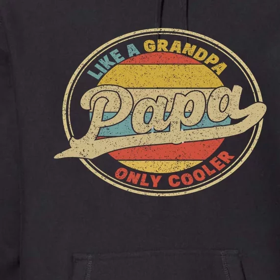 Cool Papa, Papa Like A Grandpa Only Cooler, Best Papa Ever Premium Hoodie