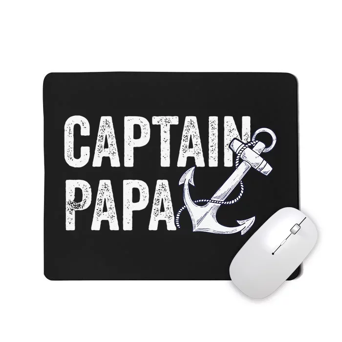 Captain Papa Pontoon Gift Lake Sailor Fishing Boating Mousepad