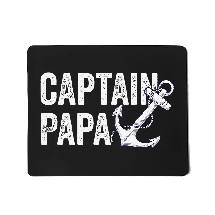 Captain Papa Pontoon Gift Lake Sailor Fishing Boating Mousepad