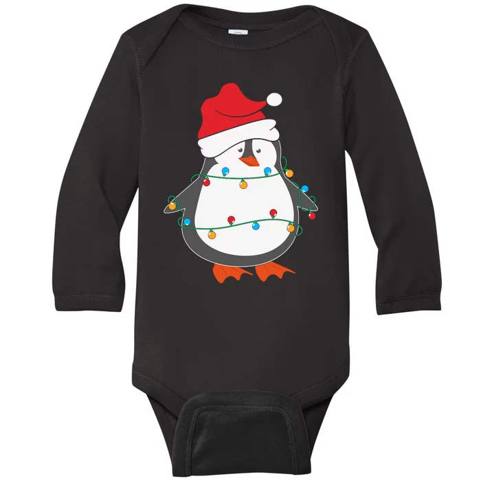 Cute Penguin Pajama Christmas Family Matching Baby Long Sleeve Bodysuit