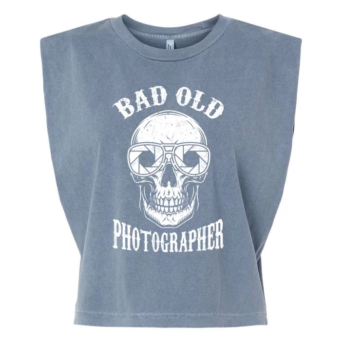 Camera Photographer Photography Bad Old Photographer Gift Garment-Dyed Women's Muscle Tee