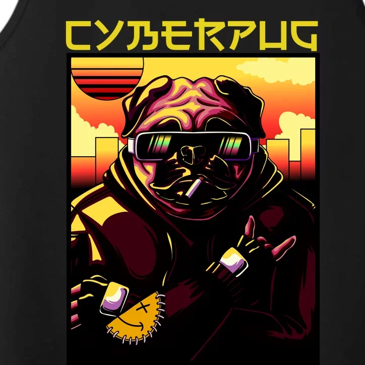 Cyberpug Parody Pug Dog Cyber Punk Performance Tank