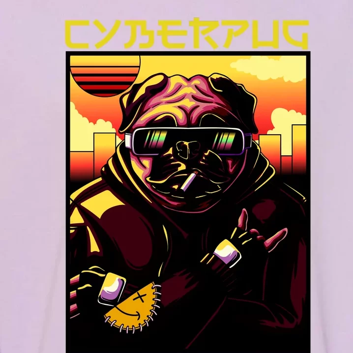 Cyberpug Parody Pug Dog Cyber Punk Garment-Dyed Sweatshirt