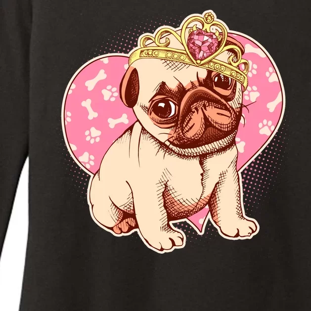 Cute Princess Pug Dog Womens CVC Long Sleeve Shirt