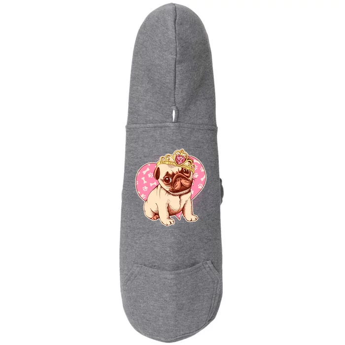 Cute Princess Pug Dog Doggie 3-End Fleece Hoodie