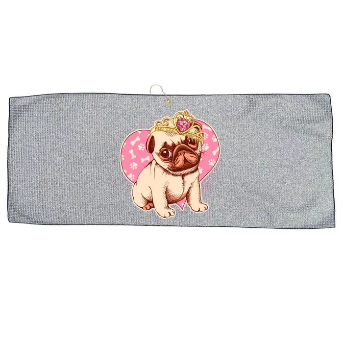 Cute Princess Pug Dog Large Microfiber Waffle Golf Towel