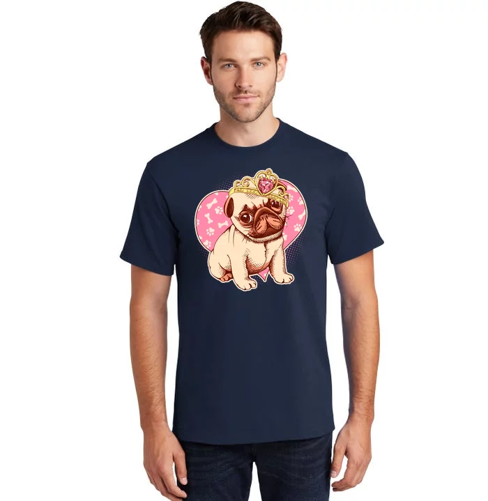 Cute Princess Pug Dog Tall T-Shirt