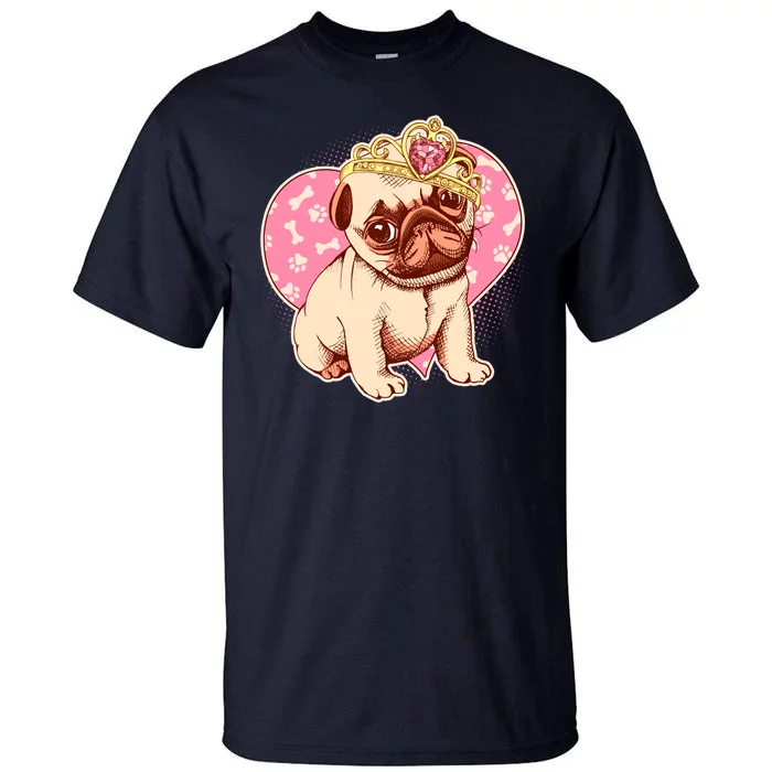 Cute Princess Pug Dog Tall T-Shirt