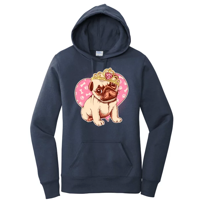 Cute Princess Pug Dog Women's Pullover Hoodie