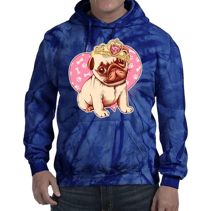 Cute Princess Pug Dog Tie Dye Hoodie