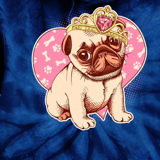 Cute Princess Pug Dog Tie Dye Hoodie