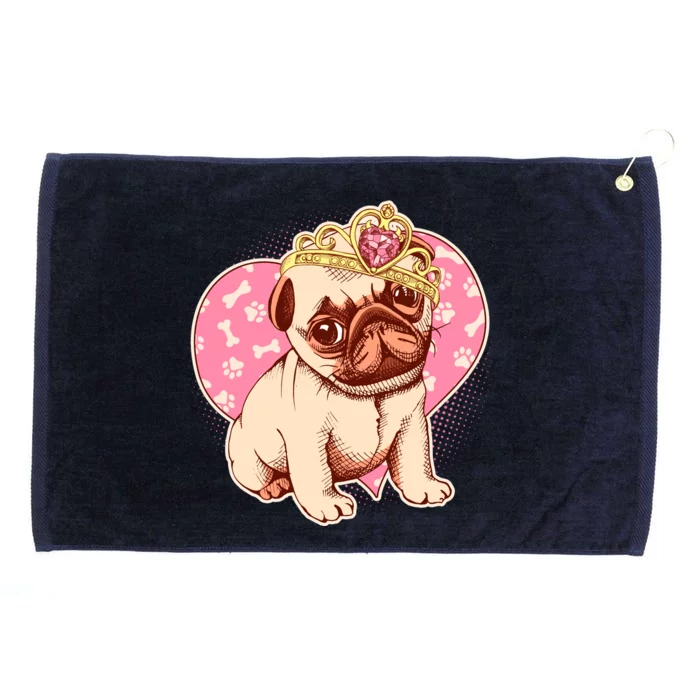 Cute Princess Pug Dog Grommeted Golf Towel