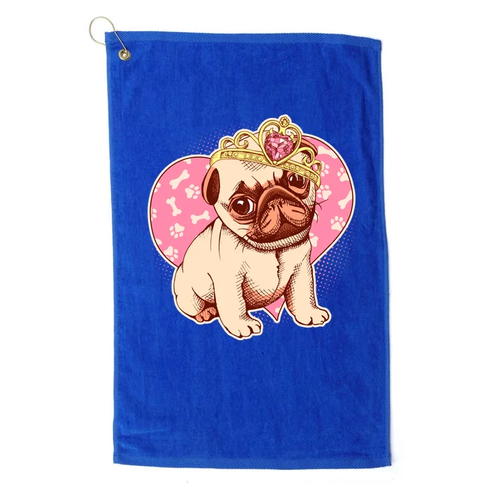 Cute Princess Pug Dog Platinum Collection Golf Towel