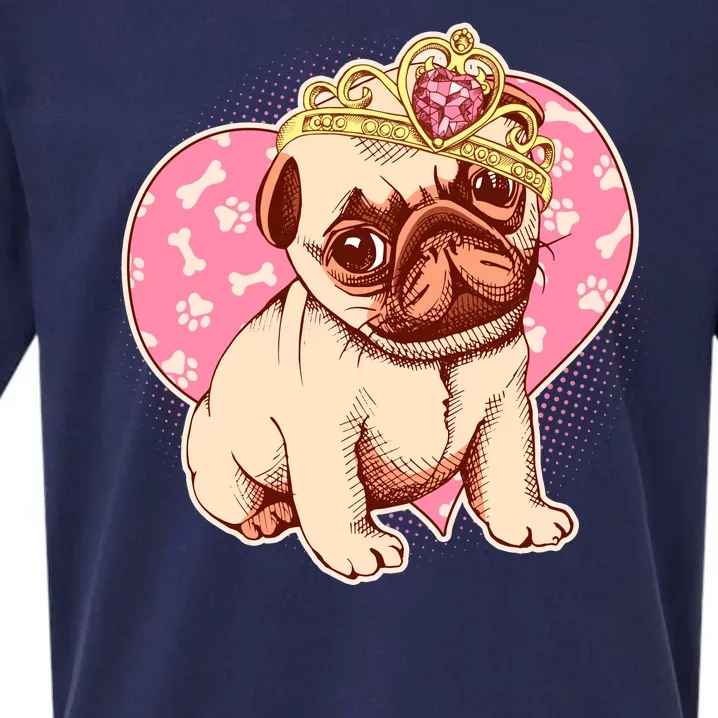 Cute Princess Pug Dog Sueded Cloud Jersey T-Shirt