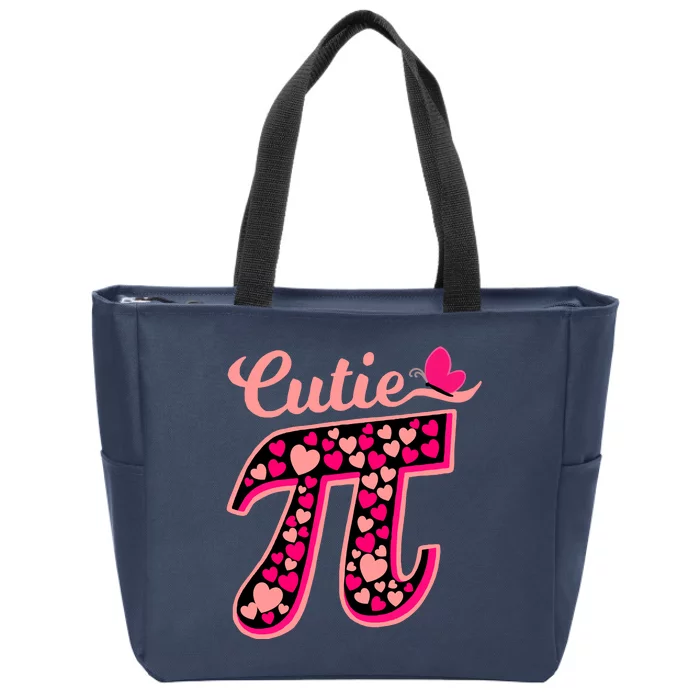 Cutie Pie Pie Day Shirt Butterfly And Hearts Zip Tote Bag