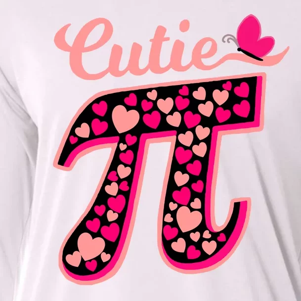 Cutie Pie Pie Day Shirt Butterfly And Hearts Cooling Performance Long Sleeve Crew