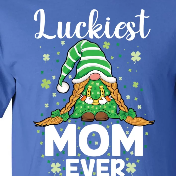 Check Plaid Pattern Luckiest Mom Ever St Patrick Day Gnomes Gift Tall T-Shirt