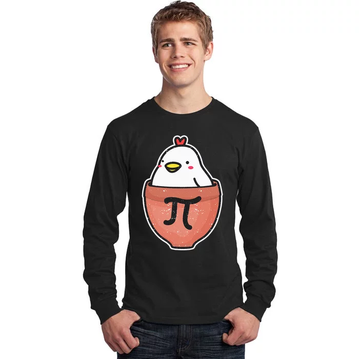 Chicken Pot Pi Day Funny Math Teacher Mathematics Lover Tall Long Sleeve T-Shirt