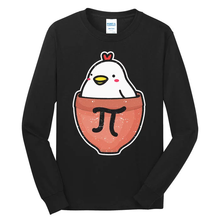 Chicken Pot Pi Day Funny Math Teacher Mathematics Lover Tall Long Sleeve T-Shirt