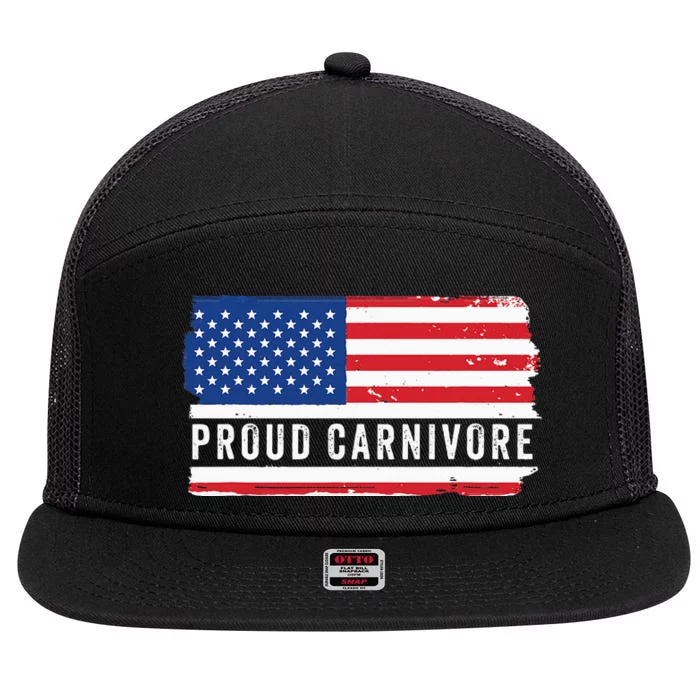 Carnivore Protein Pride Usa Us Flag Diet Meat Eater Keto 7 Panel Mesh Trucker Snapback Hat